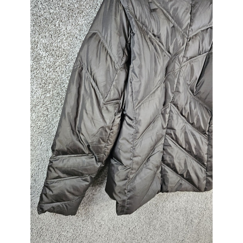 Eddie Bauer Premium Goose Down Brown Puffer Quilted Jacket Coat Women's XL - Picture 10 of 14